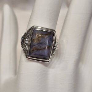 Elegant Sterling Silver and Purple Stone Ring